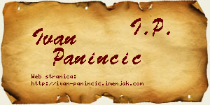 Ivan Paninčić vizit kartica
